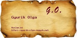 Gyurik Olga névjegykártya